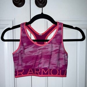 Under Armour Pink and Purple Camo Sports Bra Women’s Small